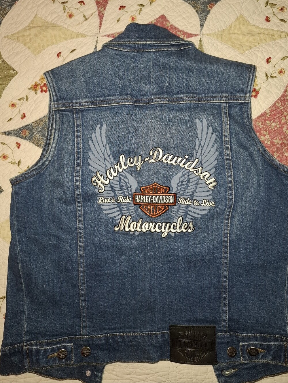 Harley-Davidson Medium Blue Denim Women's Sleeveless Vest